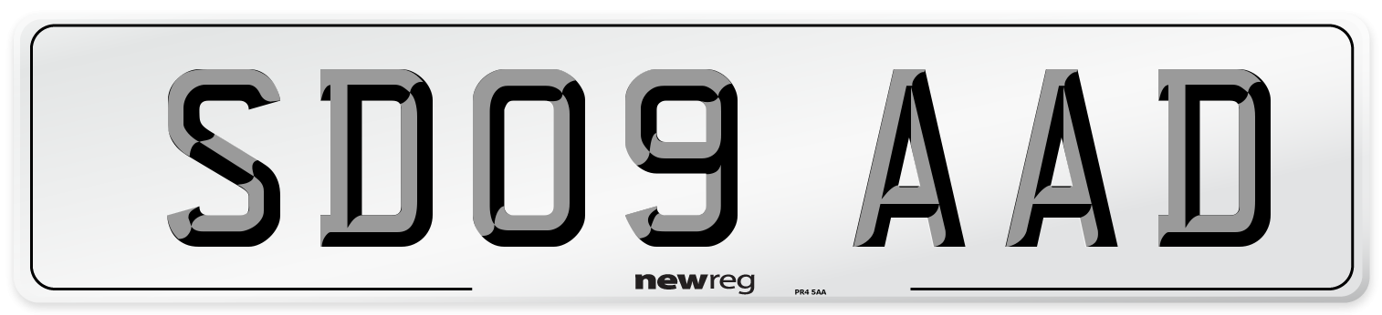 SD09 AAD Number Plate from New Reg